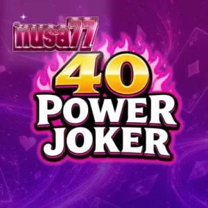 Tampilan visual mesin slot 40 Power Joker dengan simbol buah dan joker